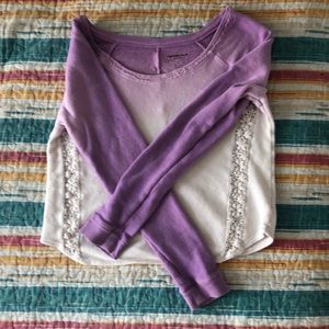 Purple to white fade long sleeve tee